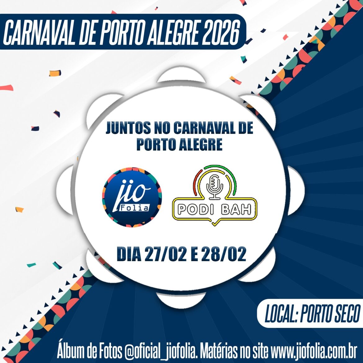 Chegou o dia! Grupo Ouro desfile hoje (27) e amanhã (28) pelo Carnaval de Porto Alegre. Jio Folia e Podibah cobrirão os desfiles em parceria inédita.